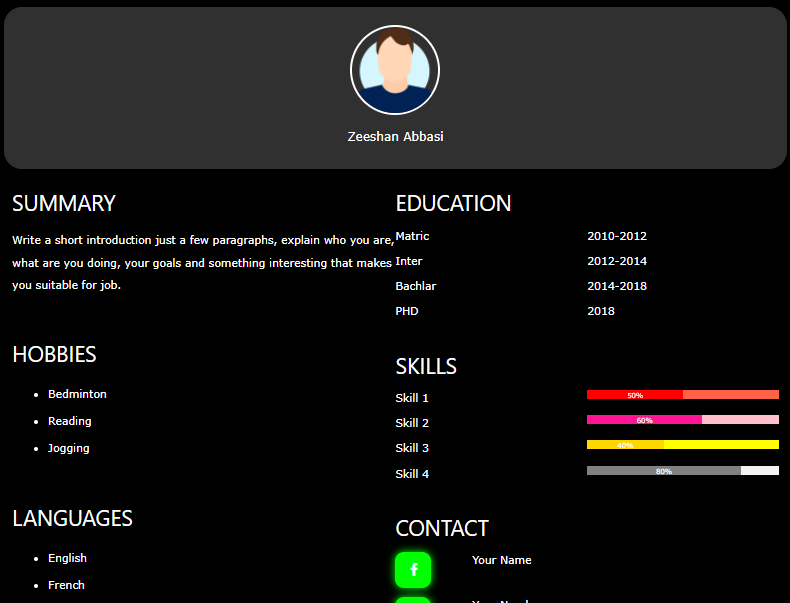 CV templates, resume designs, free CV formats, professional resume templates, editable CV templates